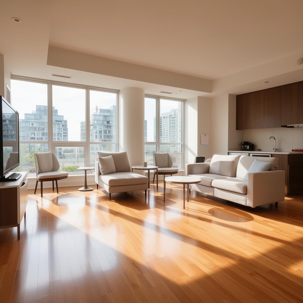 Clean organized living room